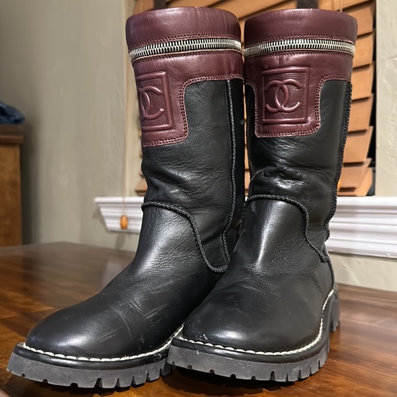 CHANEL Sport Hiking mi-calf Combat Boots 💯 - Picture 4 of 9